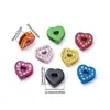 Cuentas Planas con Agujero de Aleación Lacado Incrustadas de Diamantes Corazón Flor Estrella Mariposa Pulsera DIY Llavero Accesorios