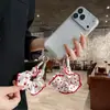 Alça de celular em tecido estilo doce e feminino com enfeites de strass, design criativo, atacado para chaveiros e pingentes de bolsa