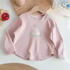 Camiseta de Manga Longa para Meninas Outono Novo Estilo Estampa de Frutas Camada Base para Bebês Meninas Top Estiloso Infantil de Gola Redonda Soltinho