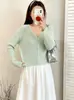 Chaqueta fina casual versátil talla extra 2026 otoño cárdigan de punto holgado para mujeres talla extra, top corto