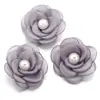 5cm Malla Perla Simulada Camelia Quemada Accesorios para Ropa DIY Flor Hecha a Mano Zapatos Corsage Accesorios para Ropa