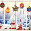 Kit de sinos de vento de madeira de Natal inacabados sinos de vento de madeira adequados para pendurar em pátio externo artesanato DIY