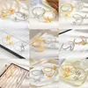 Colección de Pulseras de Brazo, Pulseras Abiertas Metálicas con Flor y Borla Transfronterizas Europeas y Americanas para Mujer, Moda Personalizada, Accesorios de Estilo Marino Sencillo