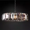 Lustre de Cristal Redondo Retrô Estilo Americano para Sala de Estar, Simples e Luxuoso, Luminárias Criativas para Sala de Jantar, Quarto de Villa