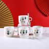 Taza de Cerámica Taza de Café Taza de Agua de Dibujos Animados Taza para Evento de Inauguración Regalo Souvenir Tienda Dorada Regalo Pequeño para Graduación Estudiantil