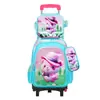 Mochila Escolar de Cuero 3D de Arrastre Juego de Tres Piezas Mochila de Arrastre Infantil de Dibujos Animados Bolsa de Almuerzo Venta Directa de Fábrica