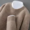 Suéter de Lana 100% Directo de Fábrica para Hombre Otoño Invierno Nuevo Engrosado Cuello Redondo Casual Color Sólido Cálido Tejido Capa Base