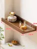 Estante de Pared de Madera para Dormitorio, Mesita de Noche, Tablero de Madera de Una Palabra Montado en la Pared, Estantería para Libros, Estante de Almacenamiento Montado en la Pared