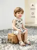 Ropa de Verano Delgada para Niños Mono de Bambú y Algodón de Manga Corta para Uso Casual al Aire Libre Ropa para Niños Anyang