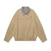 Yidao Vintage 2026 Outono Novo Estilo de Rua Americano Casual Patchwork Xadrez Gola Reversível Jaqueta de Trabalho