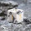 Conjunto de Dados de Pedra Natural D6 D20 Pedra Teia Negra Jogo Dungeons and Dragons DND RPG Dados Poliedros de Pedra Natural