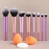 Corrector y Polvo Suelto de Larga Duración, Set de 7 Brochas de Maquillaje, Colorido, Incluye 12 Brochas para Rubor y Sombras de Ojos, Modelo Transfronterizo de Temu
