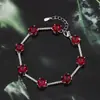 2024 Huabi Joias Europeia e Americana Retrô Corindo Artificial Redondo Simples Pulseira Pulseira Pedra Heroína 8mm