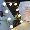 Espelho de Maquiagem LED Hollywood Espelho de Mesa para Maquiagem 9 Lâmpadas com Luz Espelho de Mesa para Quarto Espelho de Mesa Presente Estilo Europeu e Americano