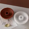 Molde de Silicona de Resina para Ropa DIY Portavelas Rayado Recipiente de Almacenamiento Portavelas Redondo de Corazón Molde de Yeso para Portavelas