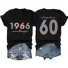 Capítulo 60 1966 Vintage Amazon Ebay Sitio Web Independiente Camiseta Cómoda y Elegante de Mujer con Cuello en V y Mangas Cortas