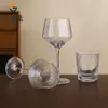 Nuevo Vidrio de Vino de Lujo Ligero de Alto Valor con Raya Vertical Copa de Vino Vidrio de Cristal Copa Alta de Cinco Puntas Copa de Whisky