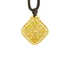 Nuevo modelo del mismo estilo que la tienda de oro, colgante Ruyi hueco de cuatro partes de arena dorada antigua. Joyería de colgante color oro arena que no se decolora al quemarse