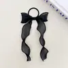 Lazo de cinta de satén nacarado de alta gama para el pelo, linda cuerda elástica con lazo para el pelo, anillo para coleta, elegante accesorio para el pelo