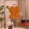Conjunto de Verão para Meninas 2025 Novo Estilo Conjunto de Duas Peças com Colete de Cordão e Calça Culotte Jeans Combinável para Meninas