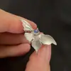 Anillo de Mariposa Bailarina de Plata S925 para Mujer, Dinámico Acabado Cepillado, Anillo Abierto Ajustable de Mariposa Personalizado