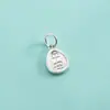 Accesorios de plata pura S999, etiqueta de texto electrochapada, colgante de auspicio, fortuna, alegría, paz, riqueza y prosperidad para pulsera y charm DIY
