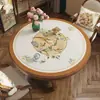 Tapete Redondo de Mesa de Couro Chinês Ranyi com Flores e Pássaros Impermeável e à Prova de Óleo Toalha de Mesa Sem Lavagem Tapete de Mesa de Jantar Tapete de Mesa de Centro Redondo Doméstico