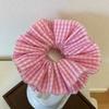 Diseño Nicho Francés Hecho a Mano Verano para Niña Lindo Tocado a Cuadros de Cuatro Capas Algodón Encaje Sobredimensionado Anillo para el Cabello Intestinal