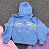 Moda de Otoño e Invierno 2024 para Hombre y Mujer Sudadera con Capucha Estampada de Estrella de Cinco Puntas Combinable Cremallera Suéter de Moda Casual