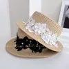 Sombrero Plano de Encaje Soluble en Agua Estilo Hada para Mujer, Sombrero de Paja para Proteger del Sol en Verano, Sombrero de Sol Pequeño de Rafia que Realza el Rostro, Sombrero Elegante
