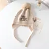 Gorro de Punto de Cachemir Puro para Otoño e Invierno con Protección para Orejas y Frío, para Hombres, Mujeres, Niños y Bebés, para Mantener Caliente