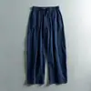 Pantalones Casuales para Hombre Estilo Cuatro Estaciones 2026 Pantalones Largos de Algodón Lino Estilo Yamamoto Verano Estilo Old Money Pantalones Largos Talla Grande para Hombre