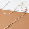 Pingente DIY feito à mão com cordão de couro, acessório ajustável para homens, pingente de jade, cordão para clavícula, corrente de suéter para mulheres