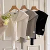 Chal de Alta Gama con Chaleco de Punto Pequeño, Color Sólido, Nuevo Estilo Primavera y Otoño, Protector de Cuello Versátil para Vestir en Capas, Chal Pequeño, Cuello Falso