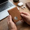 Amazon Cartera Retro de Cuero Crazy Horse para Hombre, Cartera Ultra Delgada Rfid para Rastreador Apple con Múltiples Ranuras para Tarjetas, Portatarjetas Airtag