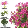 Flores Artificiales Populares Transfronterizas Flores Artificiales para Exteriores Plástico Artificial Plantas Artificiales Eucalipto de Primavera Violeta Ramo Decoración
