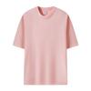 Camiseta de Algodão Puro de Manga Curta com Logo Personalizado, Gola Redonda, Ombros Ligeiramente Caídos, Estilo Oversized, Tamanho Grande Feita Sob Medida Roupas de Trabalho para Grupo