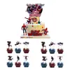 Nueva Decoración de Fiesta de Cumpleaños Infantil Tema Universo del Equilibrio de Spider-Man Banderín de Fila de Inserto Tarjeta Decoración para Pastel