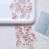 Pulsera de cuentas de vidrio para hacer tú mismo, cuentas sueltas de burbujas de doble color a juego, cuentas redondas, cuentas de vidrio rosa chapadas en oro esmerilado, material de borla de estilo antiguo