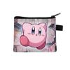 Porta-moedas do Kirby para Meninas, Porta-cartão de Estudante Infantil, Bolsa de Armazenamento Portátil com Zíper para Cartões