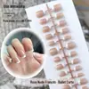 Unhas Wearable Estilo Curto de PMMA, Unhas Pré-Fabricadas, Produtos Acabados, Adesivos de Unha Atacado, Tiras Puras Feitas à Mão, Manicure Elegante, Removíveis