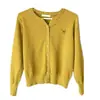 Cárdigan de Punto Ropa de Abrigo para Mujer Chaqueta Nueva Bordada con Lazo Estilo Perezoso Suéter Top de Principios de Otoño Blanco Talla Única