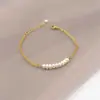 Pulsera Bohemia Transfronteriza Moderna de Verano para Playa Cadena Ajustable Tobillera con Colgante de Perla Empalmada Sencilla