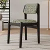 Silla de Comedor de Madera Maciza Hogar Nórdico Moderno Simple Respaldo Acolchado Taburete de Mesa de Comedor Restaurante Lujo Ligero Tela Silla de Mesa de Comedor