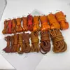Primeira Camada Amarelo Vaca Couro Plano Couro Genuíno Corda Amarelo Marrom Pulseira Colar Corda para Joias Retrô Amarelo Marrom Antigo Corda Redonda de Couro de Vaca