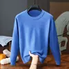 Suéter de punto para hombre, liso, cuello redondo, tipo jersey, para otoño e invierno, adecuado como capa interior o prenda superior cálida, disponible para envío directo transfronterizo