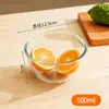 Vidrio de Borosilicato Alto con Tapa Recipiente para Amasar Resistente al Calor Recipiente Antiadherente Espesado Gran Capacidad Bol para Batir Huevos Bol para Hornear Bol para Ensalada Vidrio