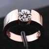 Shein Anillo de Circonita Diamante Blanco Chapado en Oro Rosa Europeo y Americano Más Vendido Anillo de Pareja Anillo para Hombre Fabricante Venta al por Mayor