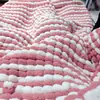 Cojín de Hilo de Bola Grande Manta Tejida a Mano Material para Colcha DIY Cubierta de Manta Hilo con Pompón Cojín Tipo Saco de Frijoles