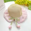 Sombrero de sol de estilo pastoral para niñas, sombrero de paja con temática de bosque para niños, sombrero de sol para protección solar en la playa para niñas, sombrero de sol con protección UV
